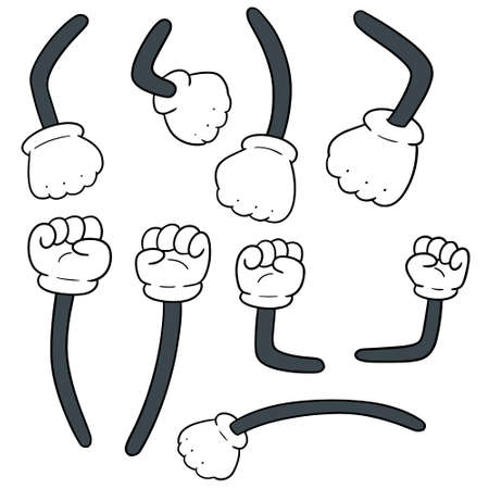 Vector set of cartoon armsのイラスト素材
