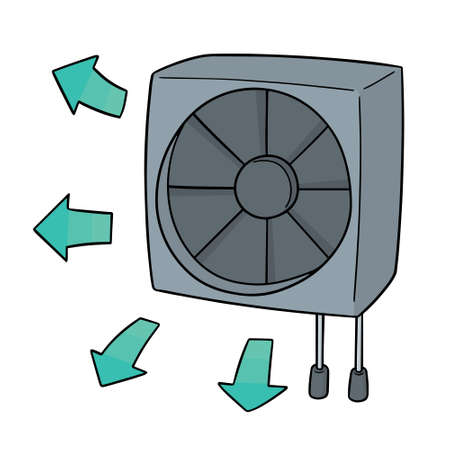 Vector illustration of a ventilating fanのイラスト素材