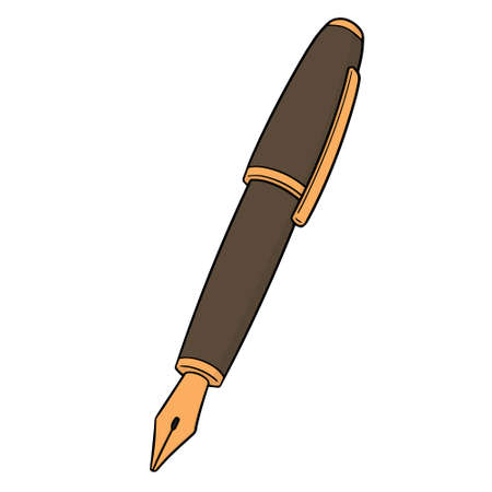 vector illustration  of fountain pen in colorのイラスト素材