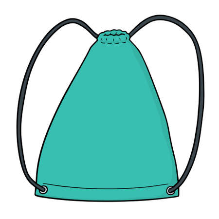 Colored Adjustable drawstring-style shoulder straps backpack, isolated on white.のイラスト素材