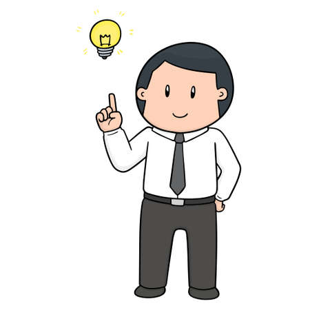 vector of businessman with lightbulbのイラスト素材