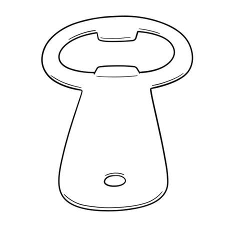 vector of bottle opener black and white illustrationのイラスト素材