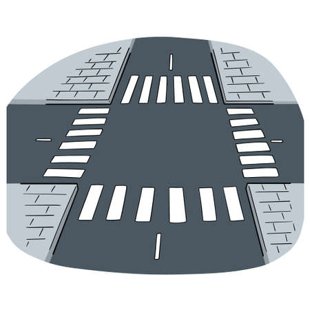 vector of intersection roadのイラスト素材