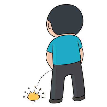 vector of man peeingのイラスト素材