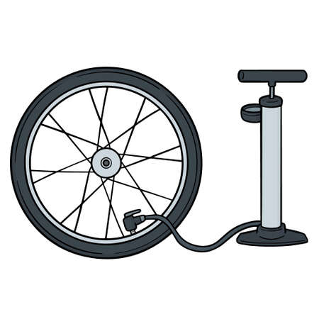 vector set of bicycle pumpのイラスト素材