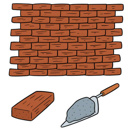 vector set of bricksのイラスト素材