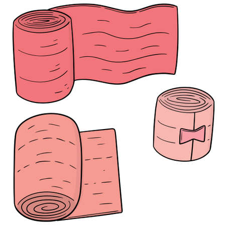 vector set of medical bandageのイラスト素材