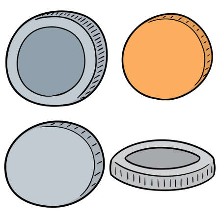 vector set of coinsのイラスト素材