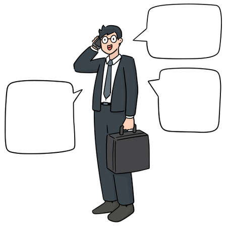 vector set of businessman using smartphoneのイラスト素材
