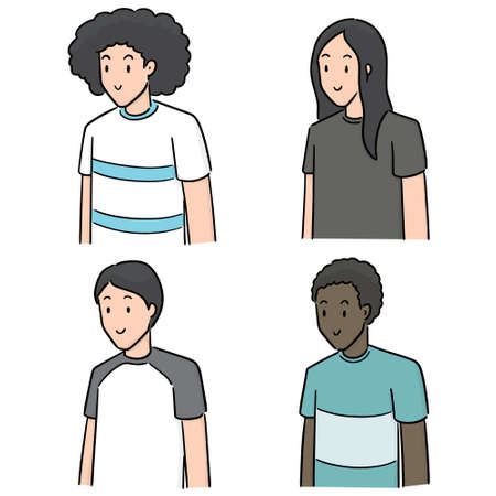 vector set of peopleのイラスト素材