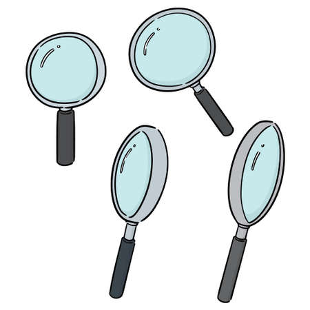 vector set of magnifying glassのイラスト素材