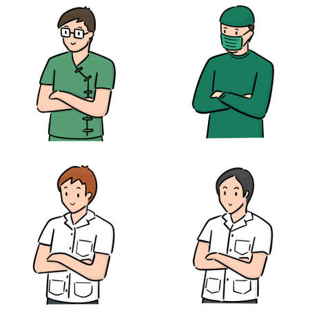 vector set of medical staffのイラスト素材