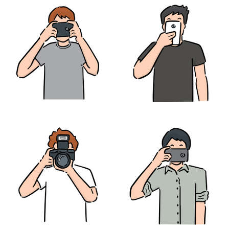 vector set of photographersのイラスト素材