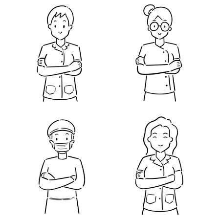 vector set of medical staffのイラスト素材