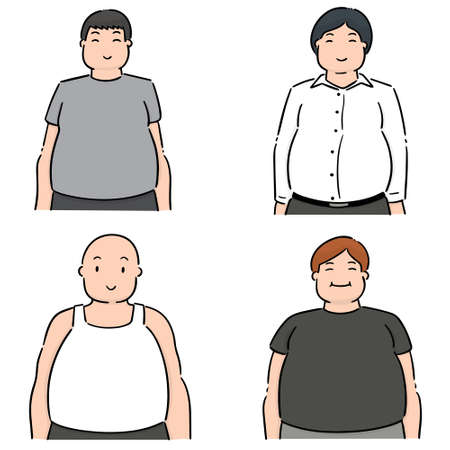 set of fat peopleのイラスト素材