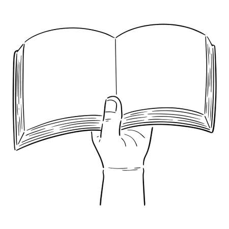 hand holding bookのイラスト素材