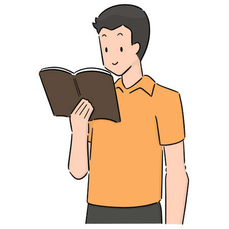 Man readingのイラスト素材