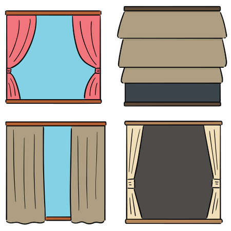 vector set of curtainsのイラスト素材