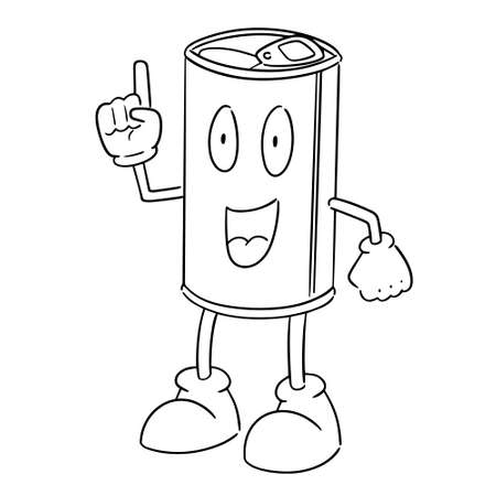 vector of can cartoonのイラスト素材