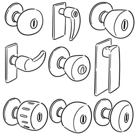 vector set of door knobのイラスト素材