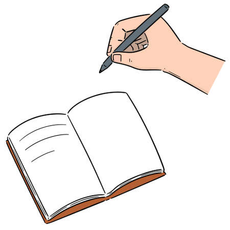 vector set of hand writing on notebookのイラスト素材