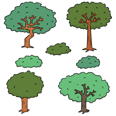 vector set of treesのイラスト素材