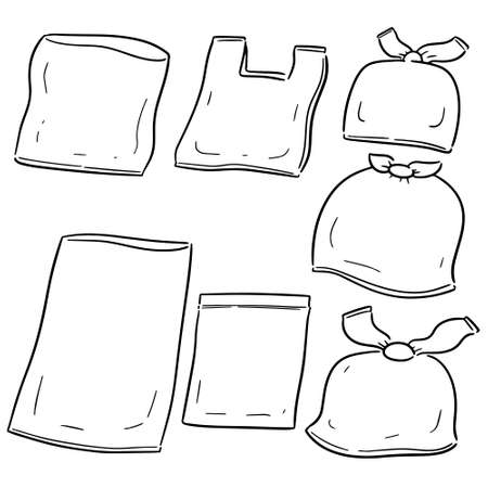 vector set of plastic bagのイラスト素材