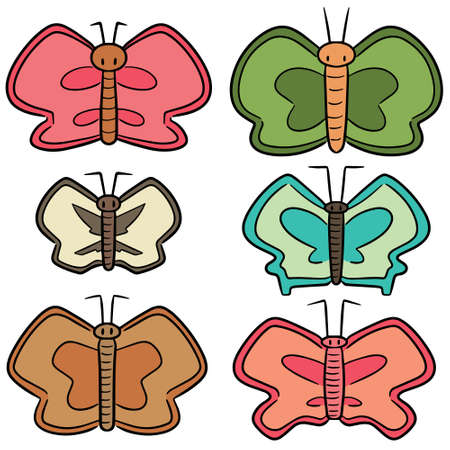 vector set of butterfliesのイラスト素材