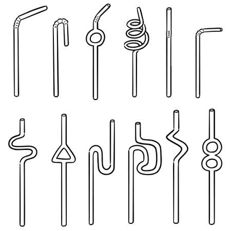 vector set of strawのイラスト素材
