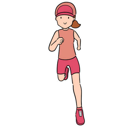 vector of woman runningのイラスト素材