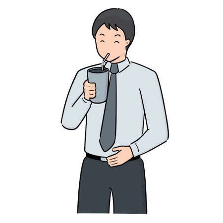 vector set of man drinkingのイラスト素材