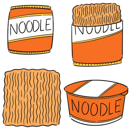 vector set of noodleのイラスト素材