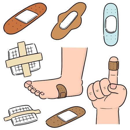 vector set of medical plasterのイラスト素材