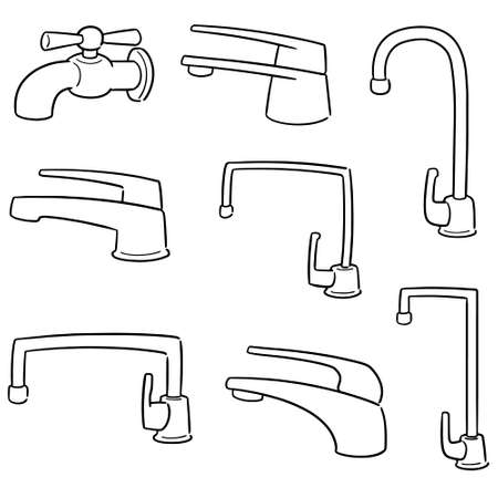 vector set of faucetのイラスト素材