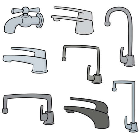 vector set of faucetのイラスト素材