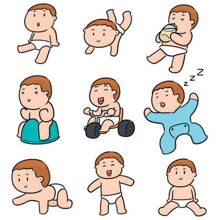 vector set of babyのイラスト素材