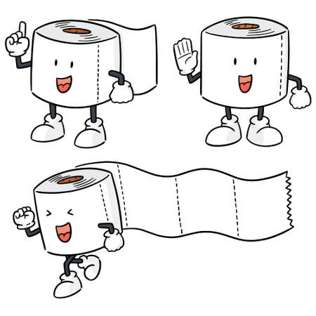 vector set of tissue paper cartoonのイラスト素材