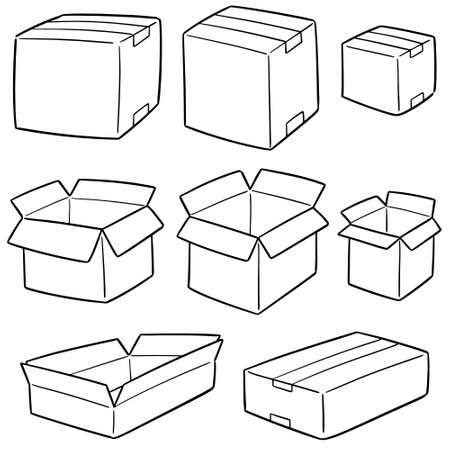 vector set of boxのイラスト素材