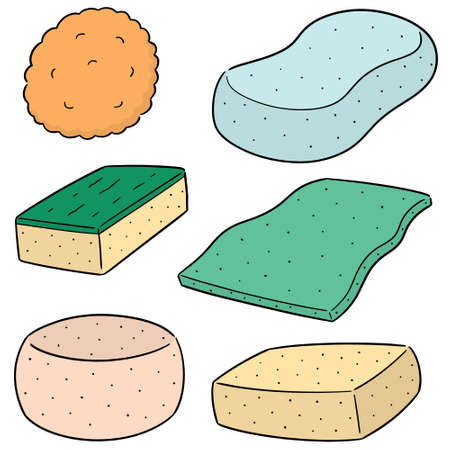 vector set of spongeのイラスト素材