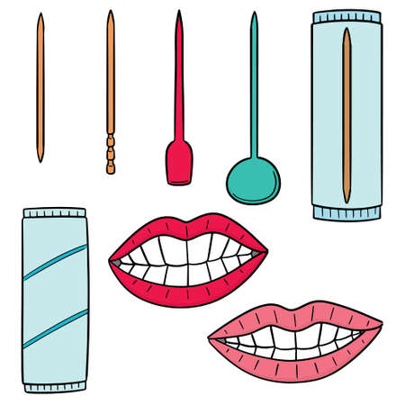 vector set of toothpickのイラスト素材