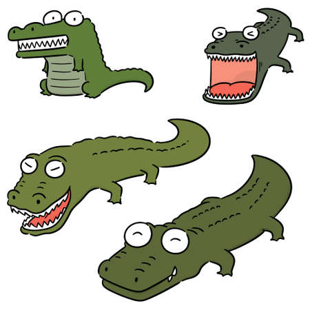 vector set of crocodileのイラスト素材