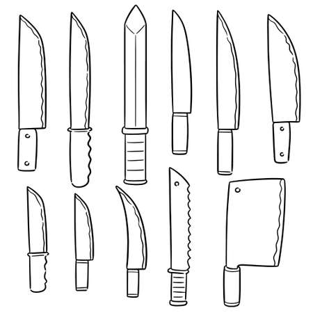 vector set of knivesのイラスト素材