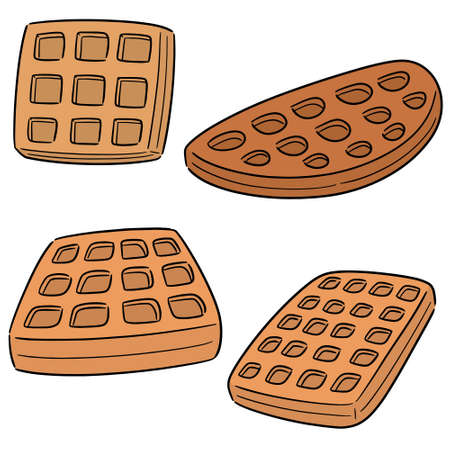 vector set of waffleのイラスト素材
