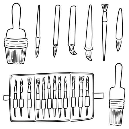 vector set of brushのイラスト素材