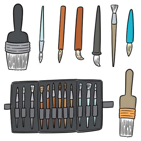 vector set of brushのイラスト素材
