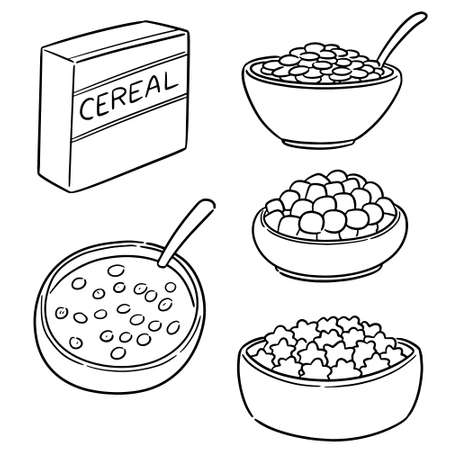 vector set of cerealのイラスト素材