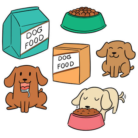 vector set of dog foodのイラスト素材