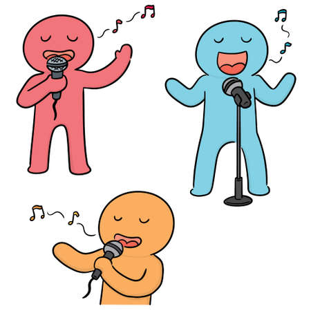 vector set of singerのイラスト素材
