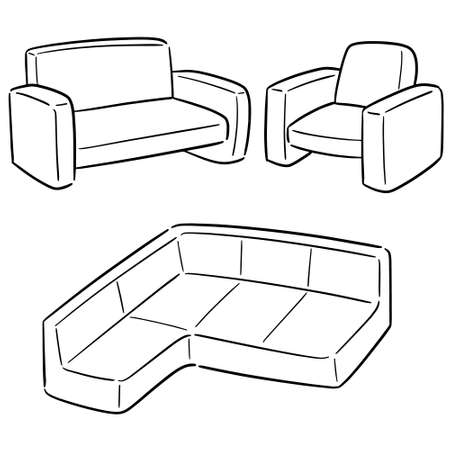 vector set of sofaのイラスト素材
