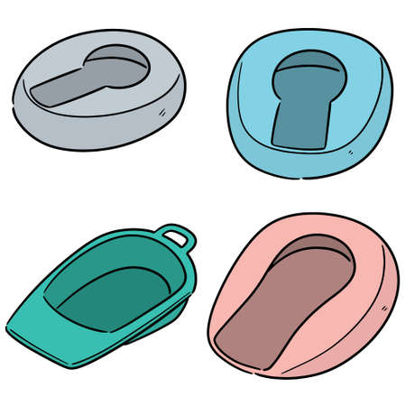vector set of bedpanのイラスト素材